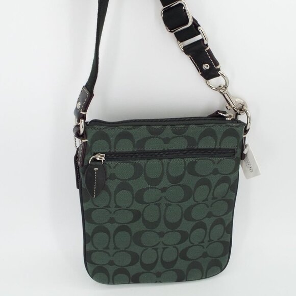 COACH Forest Green Pen Signature Swing Pack Crossbody Bag NWT - Picture 3 of 14